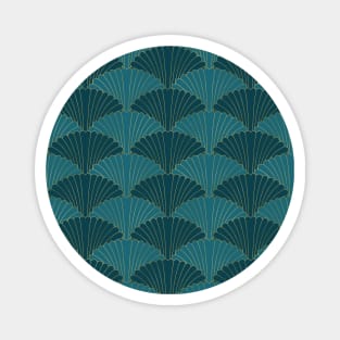 Pattern in Green and Turquoise and Gold Magnet